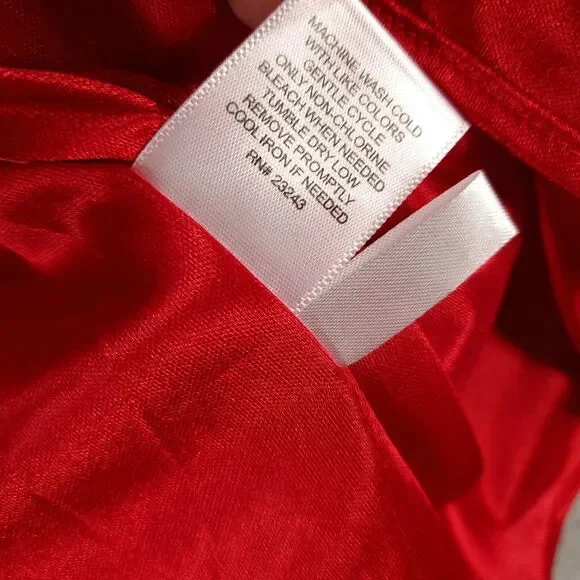 New York & Company Dress Womens Medium Tall Red Birds Floral Stretch NWT - Picture 10 of 13